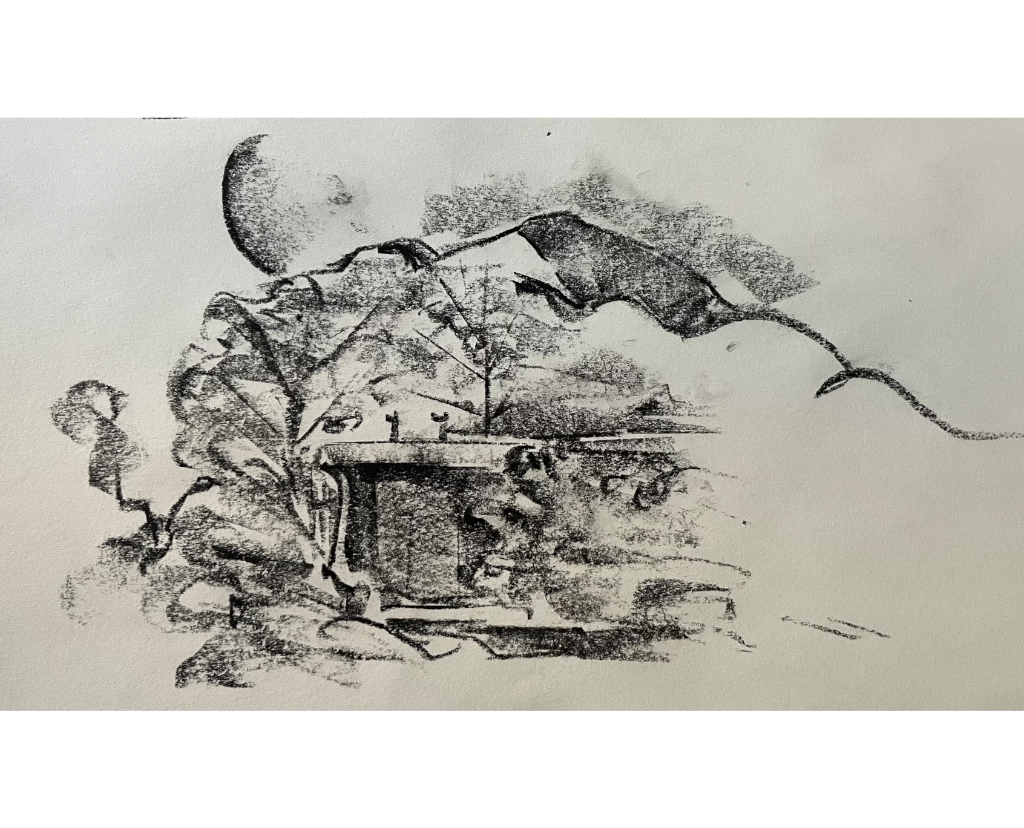 Santa Fe East. Charcoal
