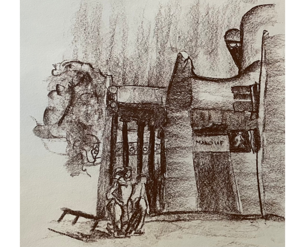 Plaza East. Charcoal